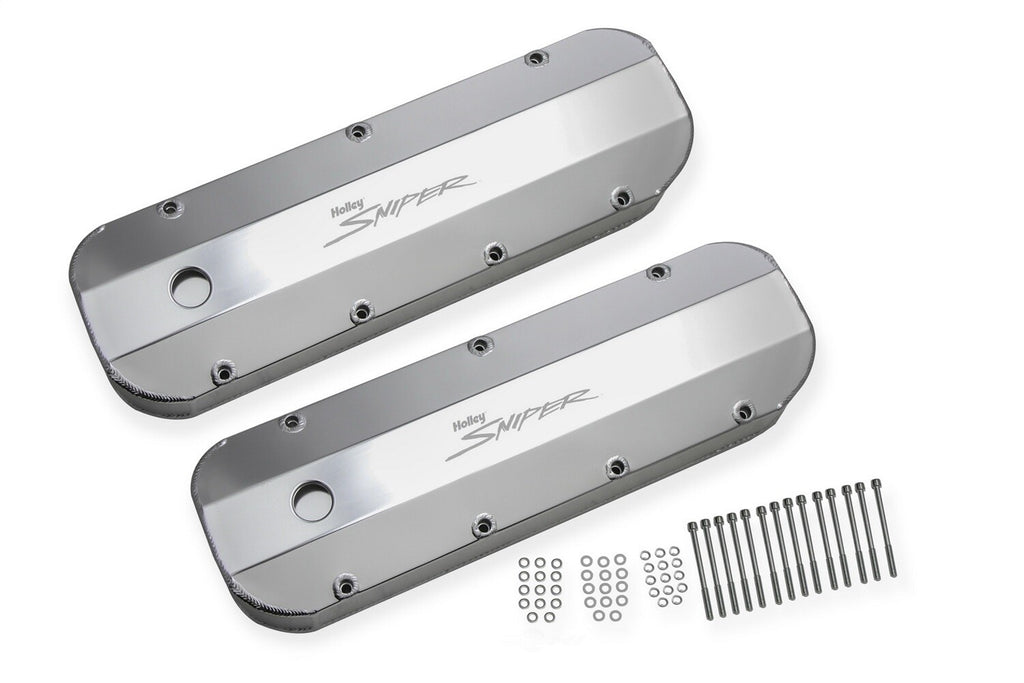 Holley Sniper EFI Sniper Valve Cover - Fabricated Aluminum - Natural Anodized 890002 fits 1965-2000 Chevrolet / GMC