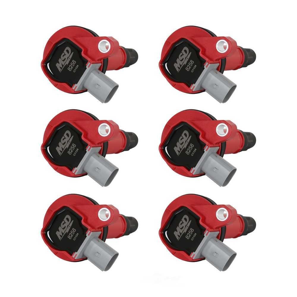 MSD Ignition Coil - 2-Pin Connector - Red 82586 fits 2010-2011 Ford Flex ECOBOOST 3.5L V6 / 2010 Ford Taurus SHO ECOBOOST 3.5L V6