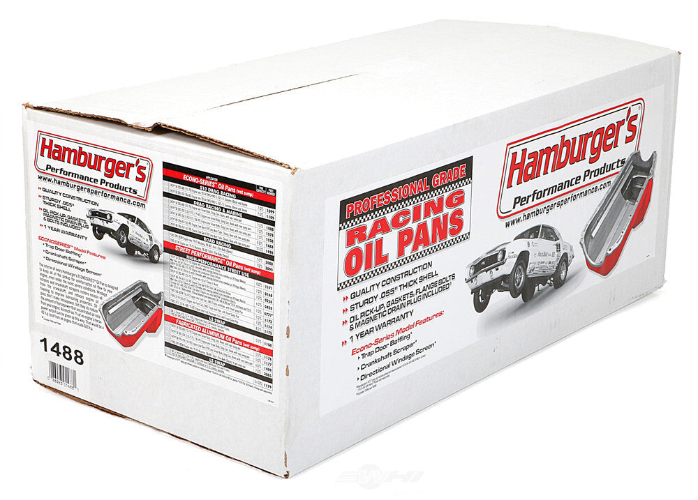 Hamburger's Performance ECONO-SERIES Oil Pan; NO Gen V/VI- Drag Race; 8 Qt; WET Sump 1488 fits Chevy BB 396-454