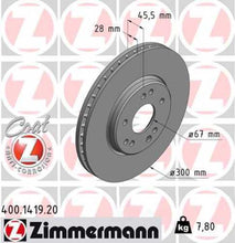 Load image into Gallery viewer, Zimmermann Coated Brake Disc 1419 fits 1990-1993 Mercedes-Benz 300SL / 1990-1993 Mercedes-Benz 500E / 1990-1994 Mercedes-Benz 500SL / 1994-1997 Mercedes-Benz E500