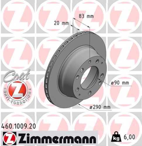 Zimmermann Coated Brake Disc 1009 fits 1969-1983 Porsche 911