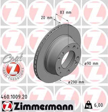 Load image into Gallery viewer, Zimmermann Coated Brake Disc 1009 fits 1969-1983 Porsche 911