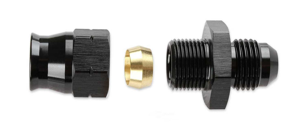 Mr Gasket Mr. Gasket Aluminum Tube Adapter -6 AN Male AN To 5/16 Inch Tubing Black 892005-BL