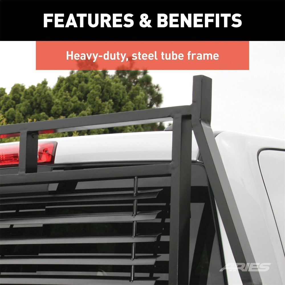 ARIES Classic Black Steel Headache Rack 111000 fits GMC / Ram