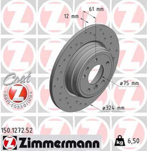Load image into Gallery viewer, Zimmermann Brake Disc 1272 fits 1999-2001 BMW 740I / 1995-2001 BMW 740IL / 1994-1997 BMW 840CI / 1993-1997 BMW 850CI / 1995 BMW 850CSI / 1991-1992 BMW 850I