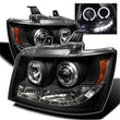 Load image into Gallery viewer, Spyder Auto (Spyder Signature) Projector Headlights - LED Halo - Black 5009647 fits 2007-2013 Chevrolet Avalanche / 2007-2014 Chevrolet Suburban 1500 / 2007-2013 Chevrolet Suburban 2500 / 2007-2014 Chevrolet Tahoe