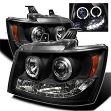 Load image into Gallery viewer, Spyder Auto (Spyder Signature) Projector Headlights - LED Halo - Black 5009647 fits 2007-2013 Chevrolet Avalanche / 2007-2014 Chevrolet Suburban 1500 / 2007-2013 Chevrolet Suburban 2500 / 2007-2014 Chevrolet Tahoe