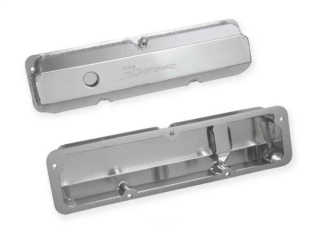 Holley Sniper EFI Sniper Valve Cover - Fabricated Aluminum - Tall - Natural Anodized 890001 fits 1958-1976 Ford / Mercury