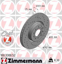 Load image into Gallery viewer, Zimmermann Brake Disc 100.3300.52 fits 2005-2025 Audi / Volkswagen