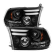 Load image into Gallery viewer, Spyder Auto (Spyder Signature) Projector Headlights - Light Bar DRL - Black 5080912 fits 2013-2018 Ram 1500 / 2013-2016 Ram 2500 / 2013-2016 Ram 3500