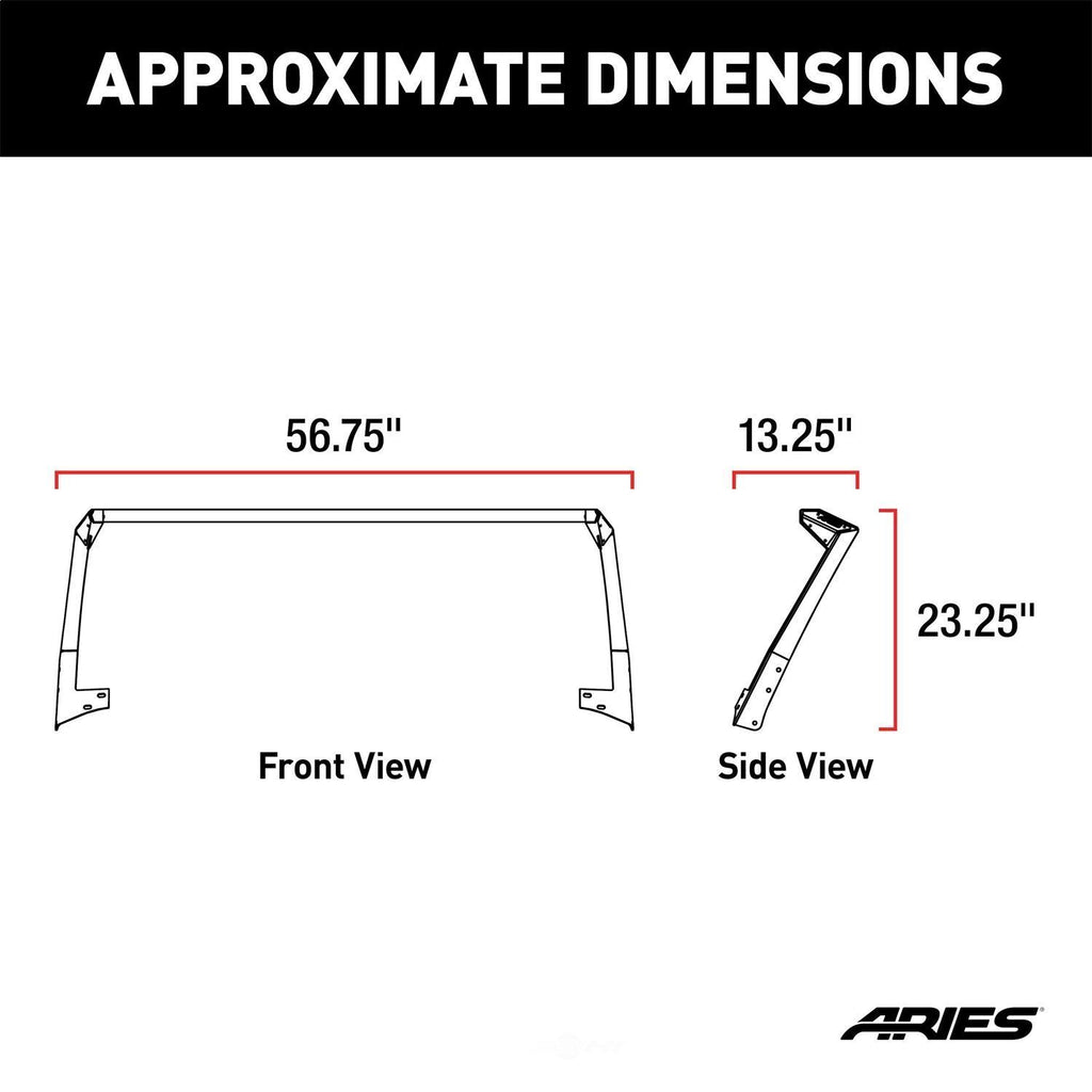 ARIES Jeep JK Roof Light Mounting Brackets & Crossbar 15914 fits 2007-2017 Jeep JK, Wrangler