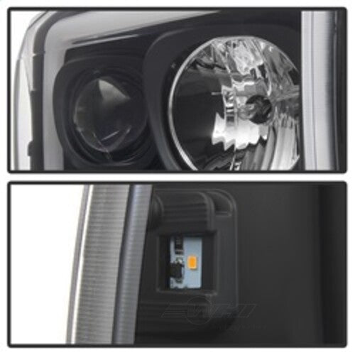 Spyder Auto (Spyder Signature) 1PC Light Bar Projector Headlights - Black 5084491 fits 2000-2004 Ford Excursion / 1999-2004 Ford F-250 Super Duty