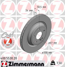 Load image into Gallery viewer, Zimmermann Coated Brake Disc 5530 fits 2015-2016 Mercedes-Benz SL400 / 2017-2020 Mercedes-Benz SL450 / 2013-2020 Mercedes-Benz SL550