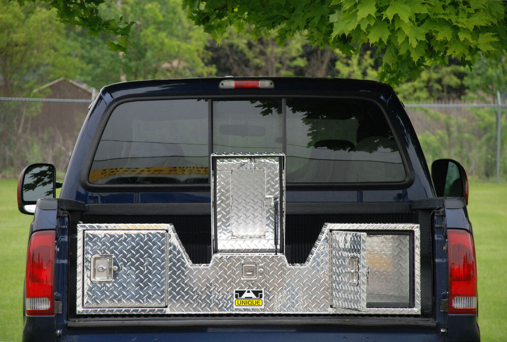 Unique Truck Accessories 57" V-Shape 5th Wheel RV Box, 1 Lid, 2 Rear Facing Doors TB203-57RD