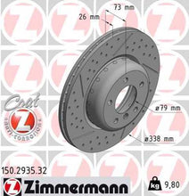 Load image into Gallery viewer, Zimmermann Brake Disc 150.2935.32 fits 2006 BMW 325I / 2006 BMW 330I / 2006-2013 BMW 328I / 2006-2013 BMW 128I