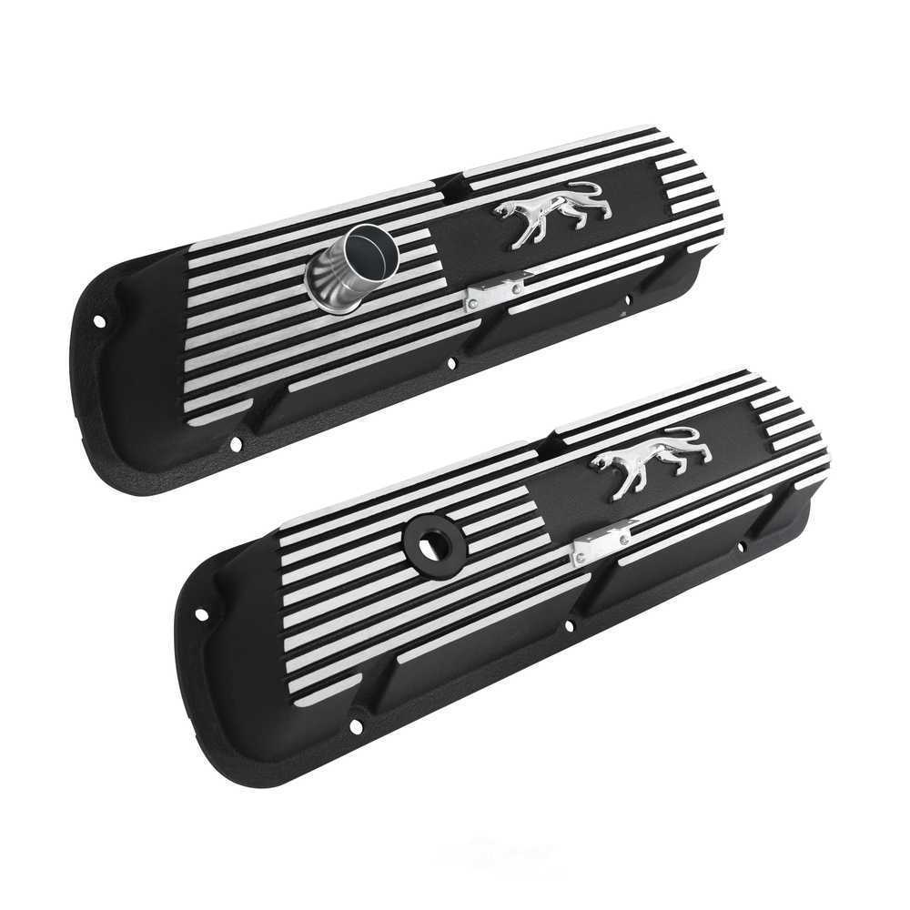 Scott Drake Aluminum Valve Covers Black Powder Coated Wrinkle Finish 6A582-CO fits 1967-1973 Mercury Cougar