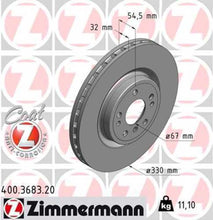 Load image into Gallery viewer, Zimmermann Coated Brake Disc 3683 fits 2016 Mercedes-Benz GLE300D / 2016-2018 Mercedes-Benz GLE350 / 2017-2019 Mercedes-Benz GLE43 Amg / 2016 Mercedes-Benz GLE450 Amg / 2015 Mercedes-Benz ML250 / 2012-2015 Mercedes-Benz ML350