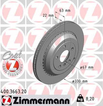 Load image into Gallery viewer, Zimmermann Coated Brake Disc 3663 fits 2007-2012 Mercedes-Benz GL-Class / 2006-2011 Mercedes-Benz ML-Class