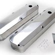 Load image into Gallery viewer, Hamburger's Performance FABRICATED ALUMINUM VALVE COVERS POLISHED WITH HOLE 1041 fits Ford SB