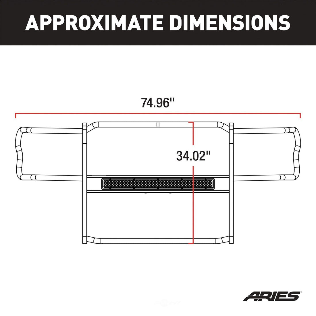 ARIES P2068 Pro Series Black Steel Grille Guard, No-Drill P2068 fits Toyota Tacoma