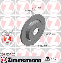 Load image into Gallery viewer, Zimmermann Coated Brake Disc 1354 fits 2006-2013 Volvo C30 / 2004-2013 Volvo C70 / 2004-2011 Volvo S40 / 2005-2011 Volvo V50