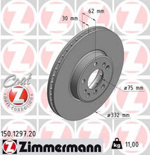 Load image into Gallery viewer, Zimmermann Coated Brake Disc 1297 fits 2000-2001 BMW X5