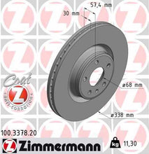 Load image into Gallery viewer, Zimmermann Coated Brake Disc 100.3378.20 fits 2017-2024 Audi A4 / A4 Allroad / A4 Quattro / A5 Quattro / A5 Sportback / A6 Quattro / Q5 / Q5 Sportback