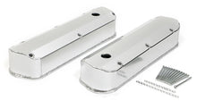 Load image into Gallery viewer, Hamburger's Performance FABRICATED ALUMINUM VALVE COVERS BRUSHED WITH HOLE 1040 fits Ford SB