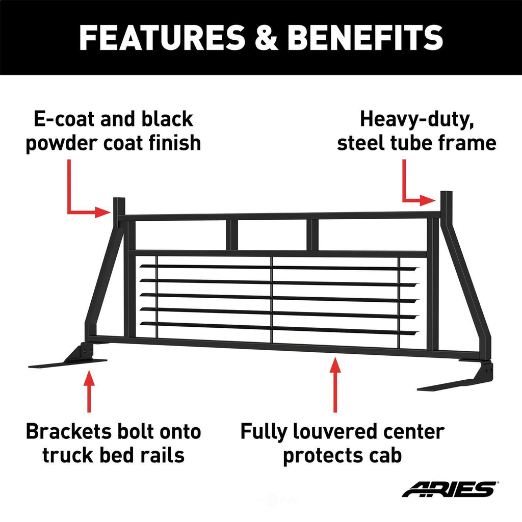 ARIES Classic Black Steel Headache Rack 111002 fits 2015-2020 Ford F-150