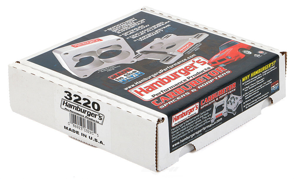 Hamburger's Performance CARBURETOR ADAPTER; Billet Aluminum- 1 in. HOLLEY/ AFB to QUADRAJET 3220