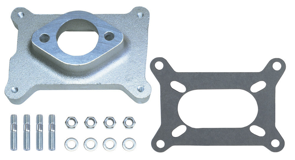 Trans-Dapt Performance 1-3/4 in. Tall, Holley 2BBL to Manifold Carb Adapter-Cast Aluminum 2044 fits Ford I6