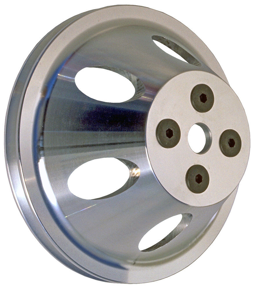 Trans-Dapt Performance Water Pump Pulley; 1 Groove; Short W/P- Mach. Aluminum 8874 fits 1966-1968 Chevrolet Bel Air / 1966 1967 Chevrolet Biscayne / 1966-1968 Chevrolet Chevelle / 1966-1968 Chevrolet Corvette / 1966-1968 Chevrolet EL CAMINO