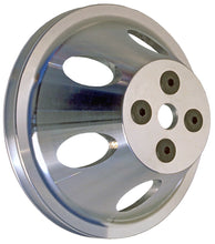 Load image into Gallery viewer, Trans-Dapt Performance Water Pump Pulley; 1 Groove; Short W/P- Mach. Aluminum 8874 fits 1966-1968 Chevrolet Bel Air / 1966 1967 Chevrolet Biscayne / 1966-1968 Chevrolet Chevelle / 1966-1968 Chevrolet Corvette / 1966-1968 Chevrolet EL CAMINO