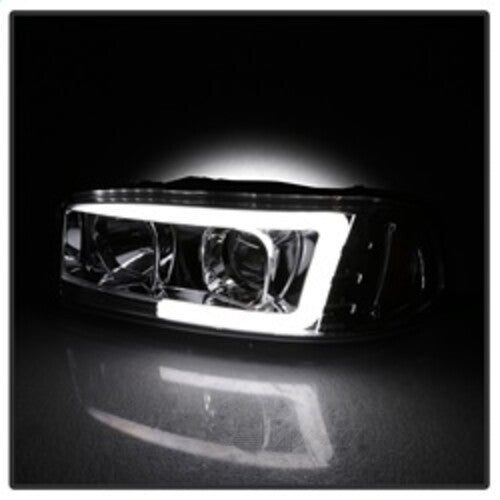 Spyder Auto Signature) Projector Headlights Version 2 Light Bar DRL Chrome 5084620 fits 1999-2007 GMC Sierra 1500 / 1999-2006 GMC Sierra 2500 / 2001-2006 GMC Sierra 3500 / 2000-2006 GMC Yukon / 2000-2006 GMC Yukon XL