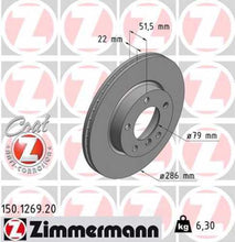 Load image into Gallery viewer, Zimmermann Coated Brake Disc 1269 fits 1992-2005 BMW 318I / 318IS / 318TI / 323CI / 323I / 323IS / 325I / 325IS