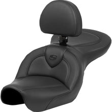 Load image into Gallery viewer, Saddlemen Roadsofa™ Seat - Black Stitch - with Backrest 804-04-187BR fits 2004-2005 Harley-Davidson FXD