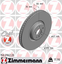 Load image into Gallery viewer, Zimmermann Coated Brake Disc 150.2962.20 fits 2017-2024 BMW 750I xDrive / 840I / 840I Gran COUPE / 840I xDrive / 840I xDrive Gran COUPE / Alpina B7 / M760I xDrive / M850I xDrive / 750I