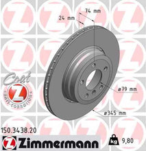 Load image into Gallery viewer, Zimmermann Coated Brake Disc 3438 fits 2006-2008 BMW 750I / 750LI / 2005-2006 BMW 760I / 2005-2008 BMW 760LI