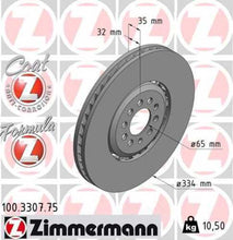 Load image into Gallery viewer, Zimmermann Brake Disc 3307 fits 2004 Audi TT Quattro / Volkswagen R32 / 2004-2006 Audi TT Quattro