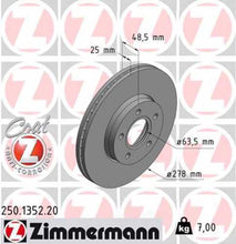 Load image into Gallery viewer, Zimmermann Coated Brake Disc 1352 fits 2006-2013 Volvo C30 / 2004-2013 Volvo C70 / 2004-2011 Volvo S40 / 2005-2011 Volvo V50