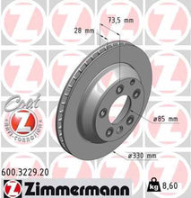 Load image into Gallery viewer, Zimmermann Coated Brake Disc 3229 fits 2007-2015 Audi Q7 / 2003-2018 Porsche Cayenne / 2013-2016 Porsche Cayenne Diesel / 2005-2018 Porsche Cayenne S / 2004-2017 Volkswagen Touareg