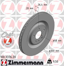 Load image into Gallery viewer, Zimmermann Coated Brake Disc 100.3376.20 fits 2017-2024 Audi A8 Quattro / E-Tron Quattro / E-Tron S / E-Tron S Sportback / E-Tron Sportback / Q7 / Q8 / Q8 E-Tron