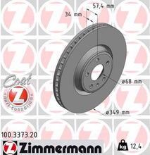 Load image into Gallery viewer, Zimmermann Coated Brake Disc 100.3373.20 fits 2020-2024 Audi Q5 PHEV / 2018-2024 Audi S4 / 2018-2024 Audi S5 / 2018-2024 Audi S5 Sportback