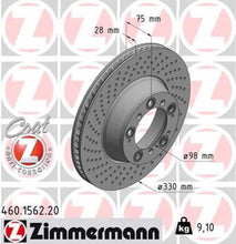 Load image into Gallery viewer, Zimmermann Coated Brake Disc 1562 fits 2001-2016 Porsche 911