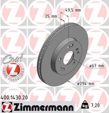 Load image into Gallery viewer, Zimmermann Coated Brake Disc 1430 fits 1990-1993 Mercedes-Benz 300CE / 1993 Mercedes-Benz 300E / 1993 Mercedes-Benz 300TE / 1993-1995 Mercedes-Benz 400E