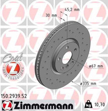 Load image into Gallery viewer, Zimmermann Brake Disc 150.2939.52 fits 2015-2024 Mini Cooper John Cooper Works / 2017-2019 Mini Cooper Clubman John Cooper Works ALL4 / 2018-2019 Mini Cooper Countryman John Cooper Works ALL4 / 2023-2024 BMW X1 XDRIVE28I