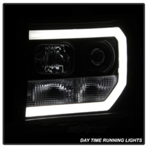 Spyder Auto (Spyder Signature) Projector Headlights - Version 2 - Light Bar DRL LED - Black 5083630 fits 2007-2013 GMC Sierra / 2007-2013 GMC Sierra 2500 Hd / 2007-2013 GMC Sierra 3500 Hd