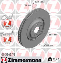 Load image into Gallery viewer, Zimmermann Brake Disc 100.3363.75 fits 2011-2018 Audi A8 Quattro / SQ5