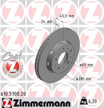 Load image into Gallery viewer, Zimmermann Coated Brake Disc 3700 fits 2000-2004 Volvo S40 / V40