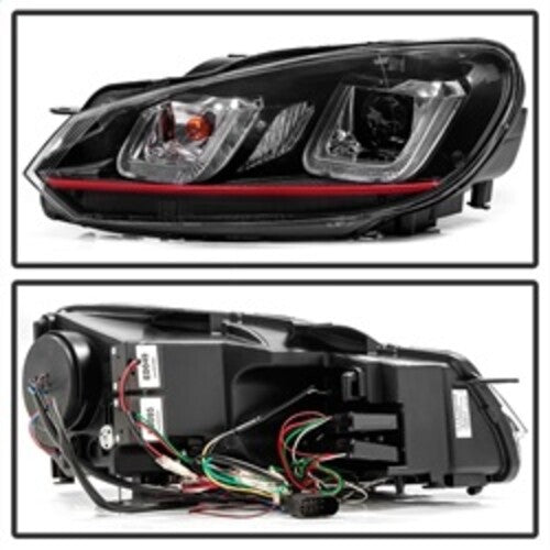 Spyder Auto (Spyder Signature) Projector Headlights - Version 3 - Dual U DRL - Black 5082046
